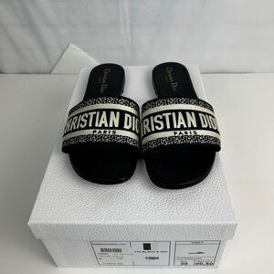 Christian Dior Dway Slides Black and White 39